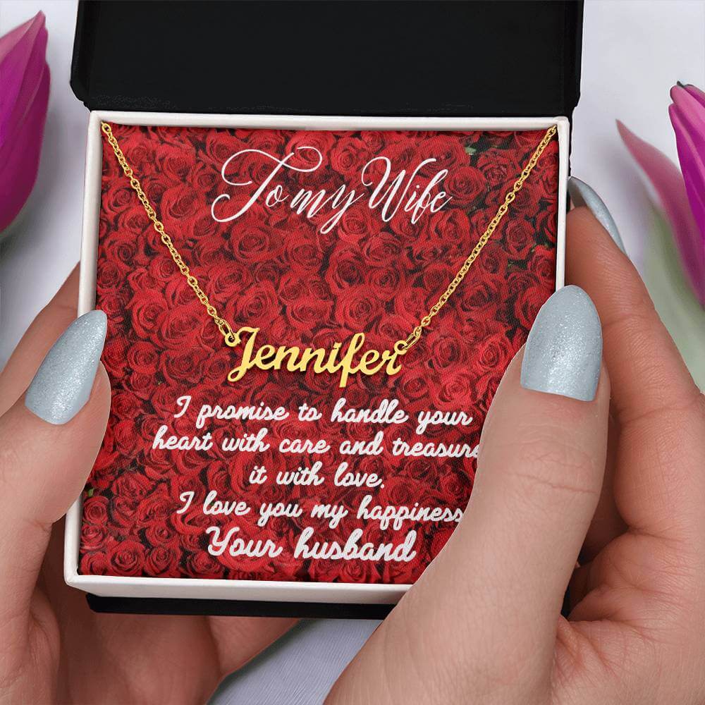 Personalized Name Necklace, To My Wife Necklace, From Husband, Anniversary Gift for Wife, Sentimental Gift for Wife, Birthday Gift for Wife - Best Today's Gifts