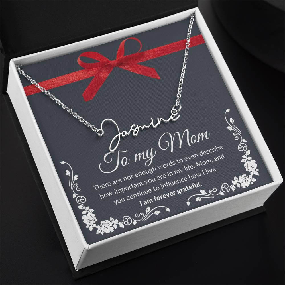 To My Mom Signature Name Necklace, Signature Name Necklace From Daughter, Signature Name Necklace From Son, Housewarming Gift For Mom - Best Today's Gifts