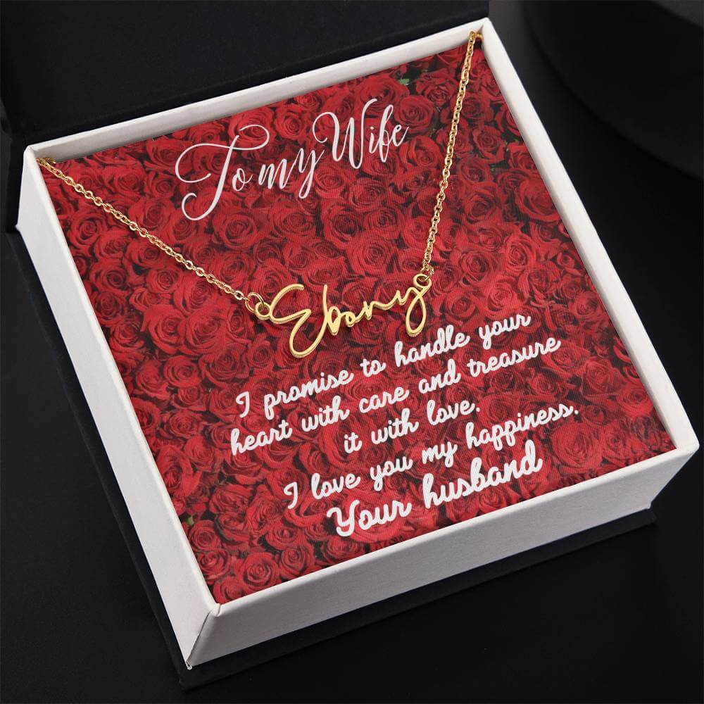 Signature Name Necklace, To My Wife Necklace, From Husband, Anniversary Gift for Wife, Sentimental Gift for Wife, Birthday Gift for Wife - Best Today's Gifts