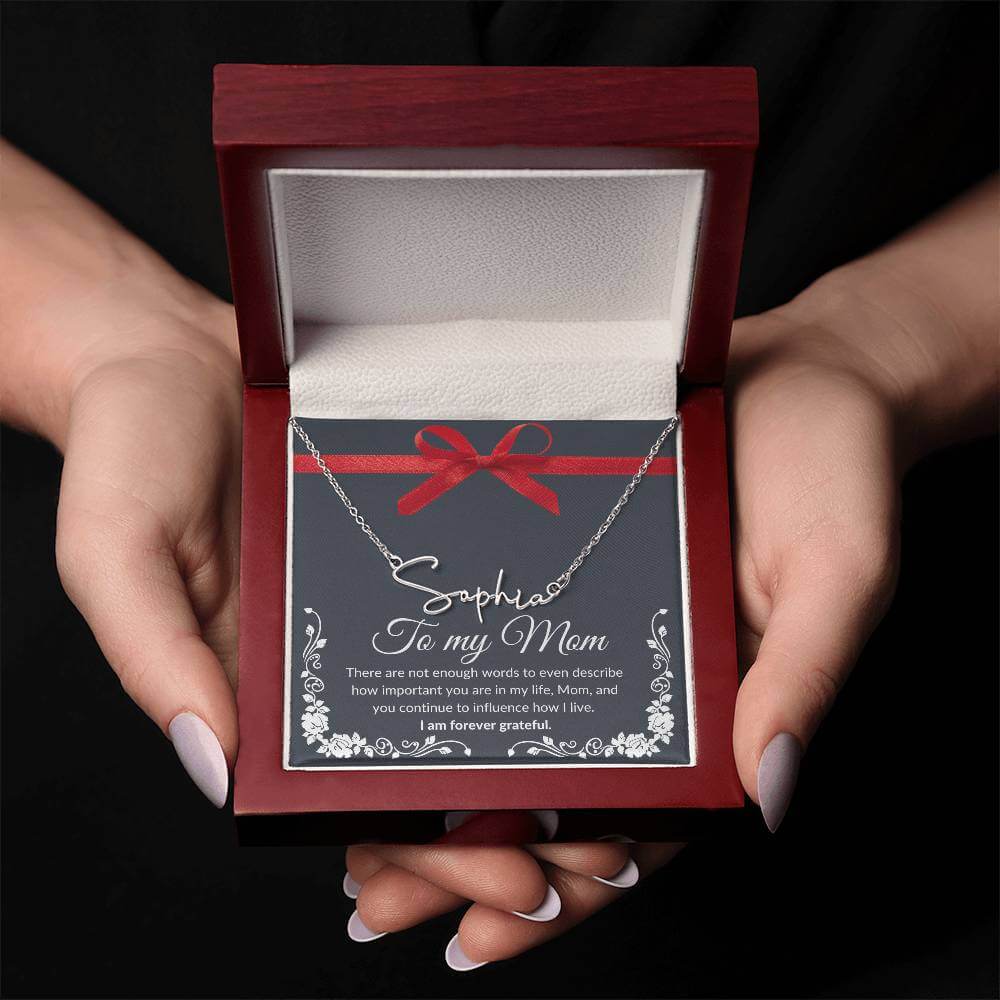 To My Mom Signature Name Necklace, Signature Name Necklace From Daughter, Signature Name Necklace From Son, Housewarming Gift For Mom - Best Today's Gifts