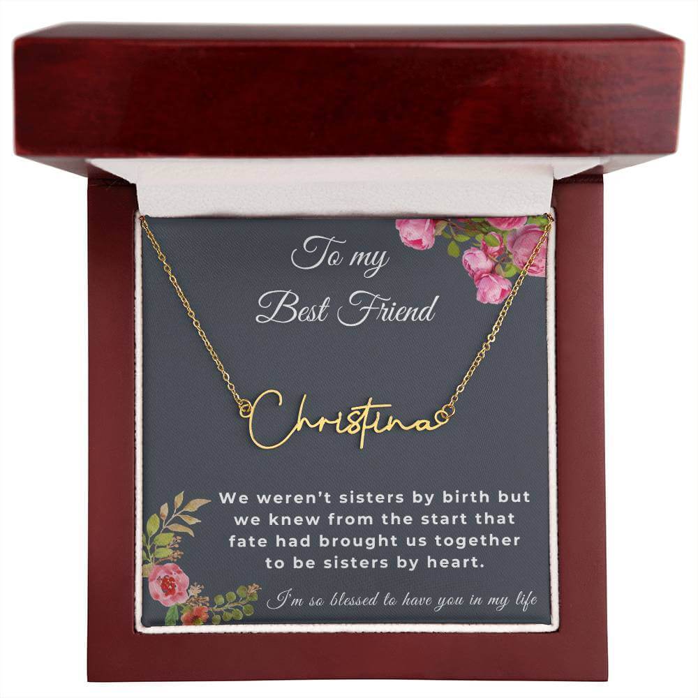 To My Best Friend Signature Name Necklace, Friendship Jewelry, Personalized Gift For Best Friend, Best Friend Necklace - Best Today's Gifts