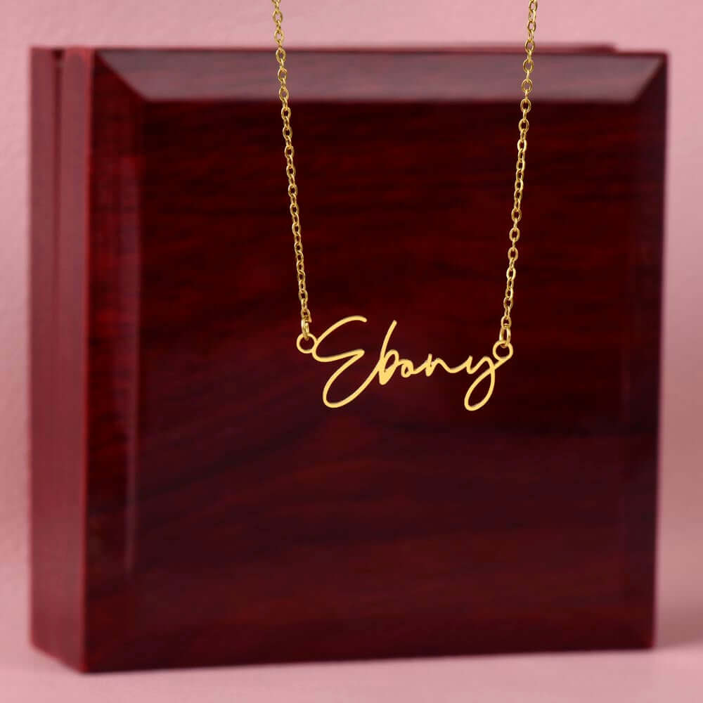 To My Mom Signature Name Necklace, Signature Name Necklace From Daughter, Signature Name Necklace From Son, Housewarming Gift For Mom - Best Today's Gifts