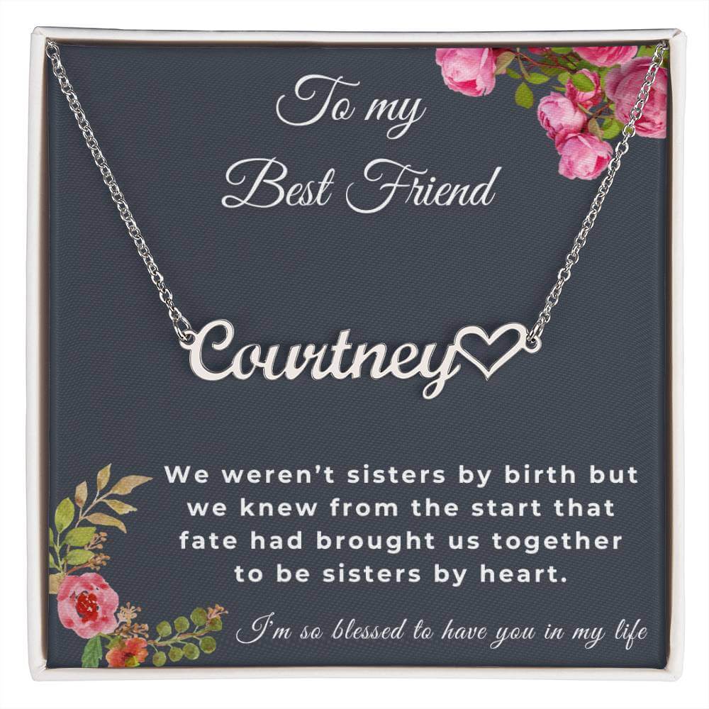 To My Best Friend Personalized Heart Name Necklace, Friendship Jewelry, Personalized Gift For Best Friend, Best Friend Necklace - Best Today's Gifts