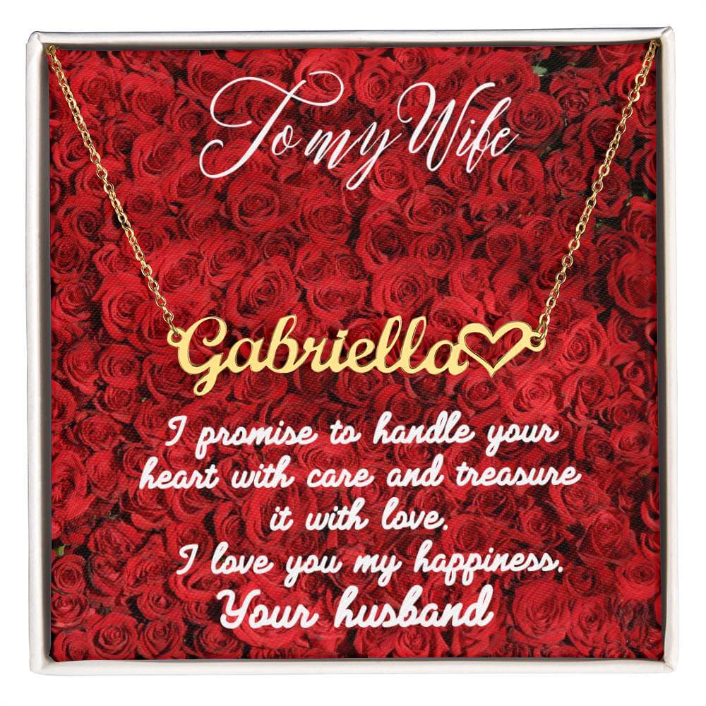 To My Wife Personalized Heart Name Necklace, From Husband, Anniversary Gift for Wife, Sentimental Gift for Wife, Birthday Gift for Wife - Best Today's Gifts