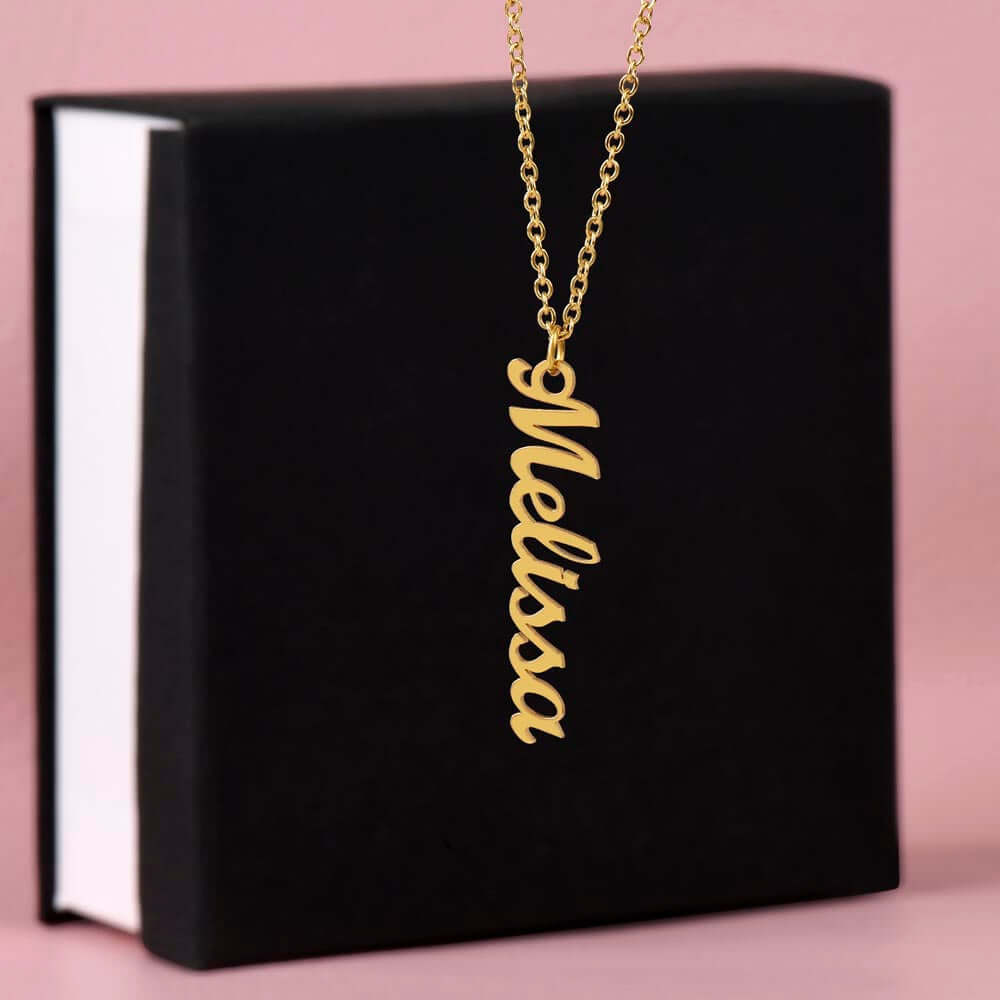 Vertical Name Necklace Without Message Card, Gift for Mom, Gift for Sister, Gift for Wife, Gift for Girlfriend, Personalized Gift - Best Today's Gifts