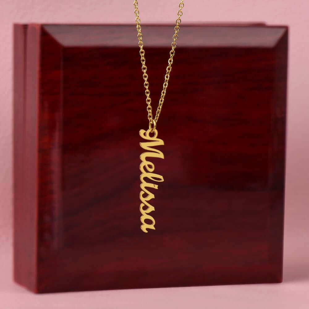 Vertical Name Necklace Without Message Card, Gift for Mom, Gift for Sister, Gift for Wife, Gift for Girlfriend, Personalized Gift - Best Today's Gifts