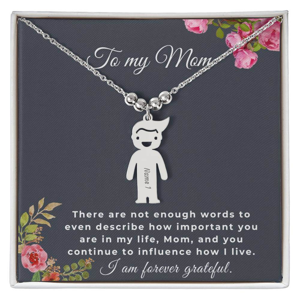 To My Mom Engraved Kids Charm Necklace, Housewarming Gift For My Mom - Best Today's Gifts