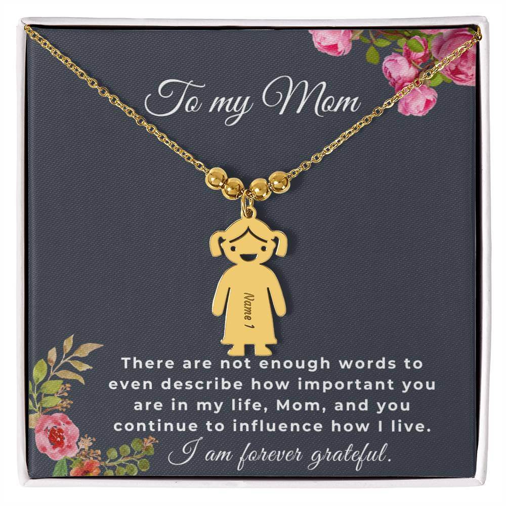 To My Mom Engraved Kids Charm Necklace, Housewarming Gift For My Mom - Best Today's Gifts