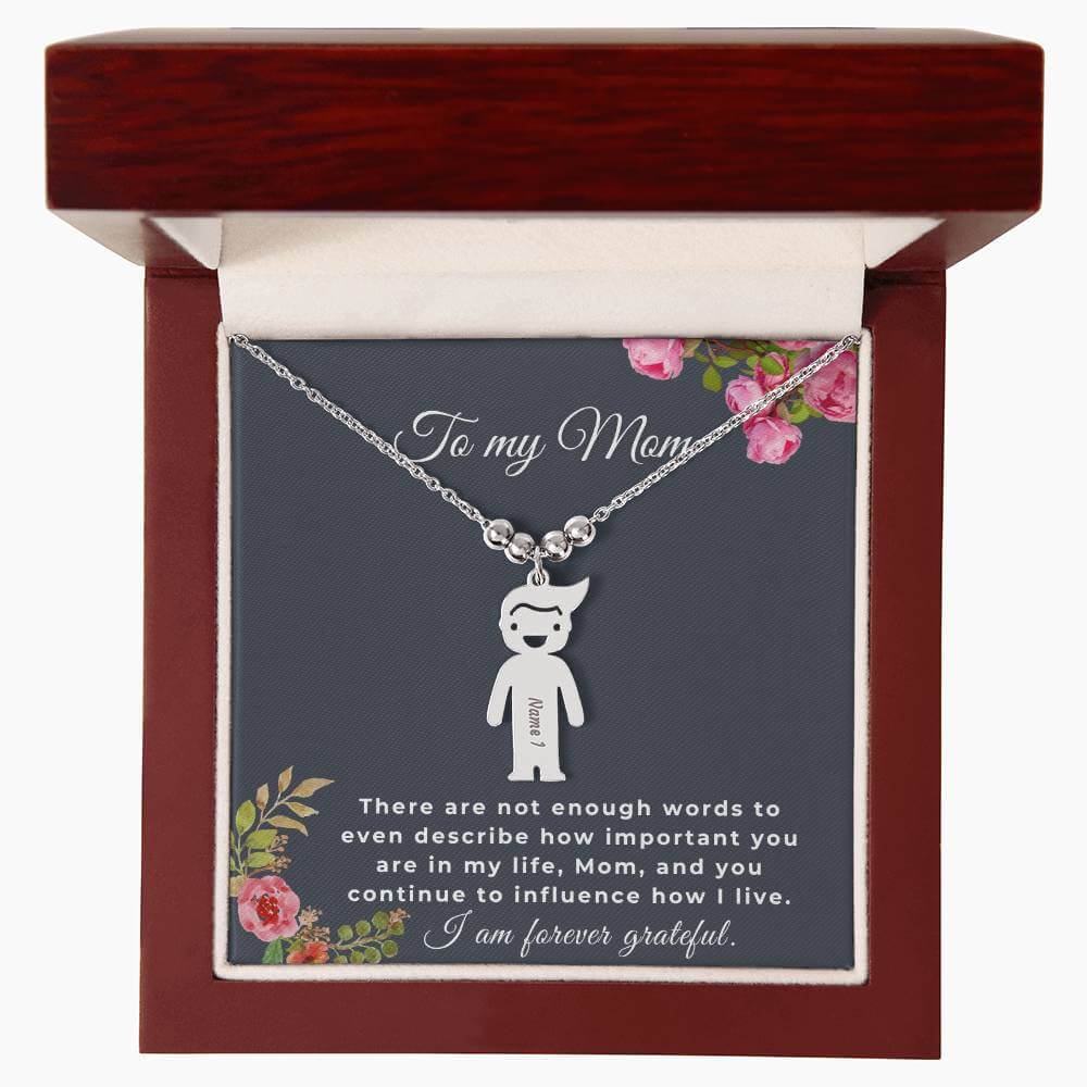 To My Mom Engraved Kids Charm Necklace, Housewarming Gift For My Mom - Best Today's Gifts