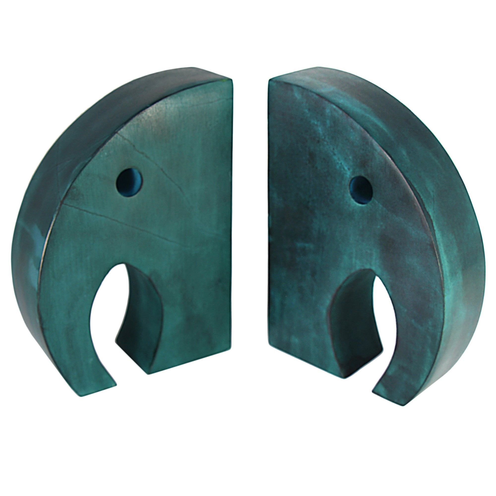 Teal Elephant Book Ends, Carved Gorara Soapstone - Best Today's Gifts