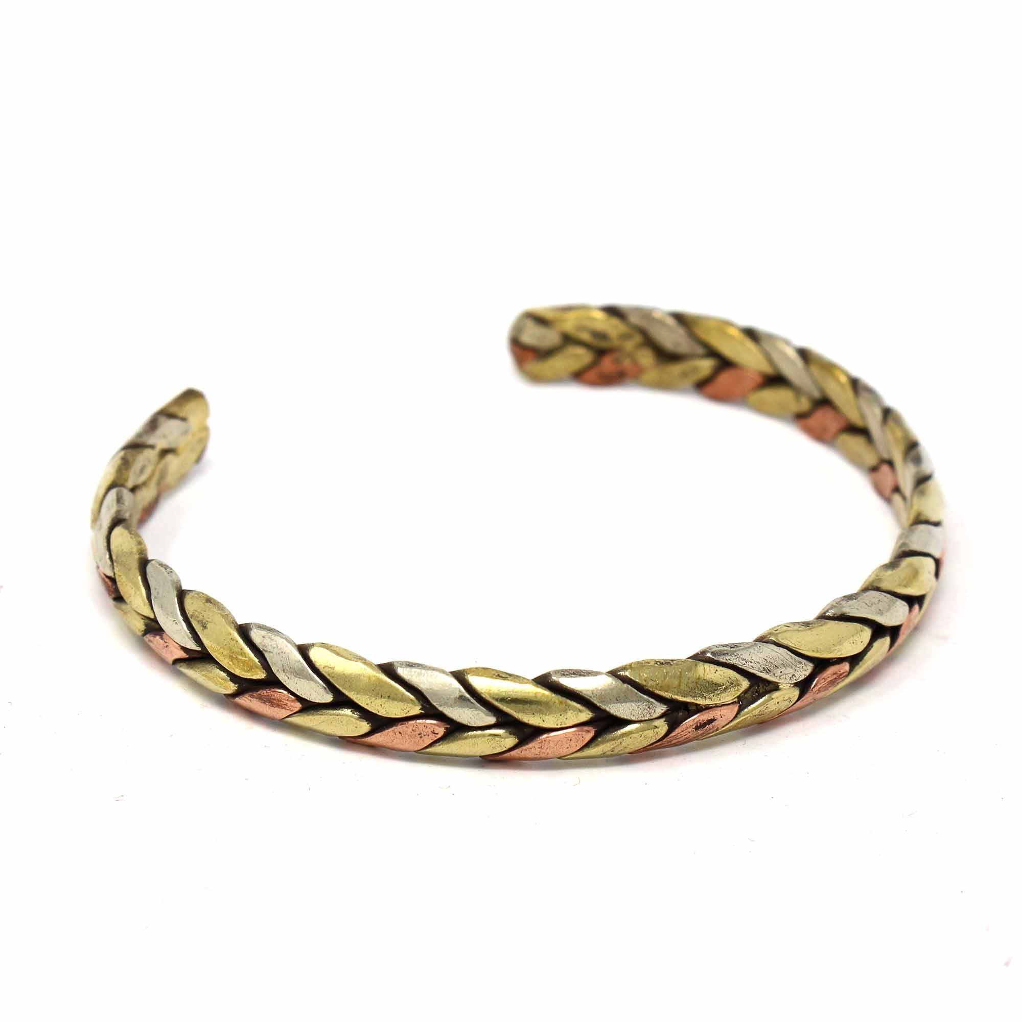 Copper and Brass Cuff Bracelet: Healing Trinity - DZI (J) - Best Today's Gifts