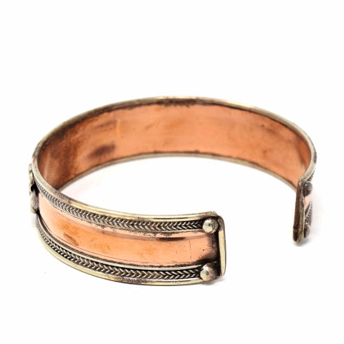 Copper and Brass Cuff Bracelet: Healing Shiva - DZI (J) - Best Today's Gifts