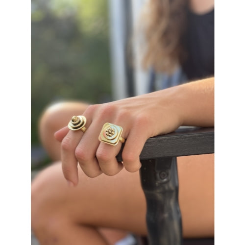 Domed Adjustable Brass Ring - Best Today's Gifts