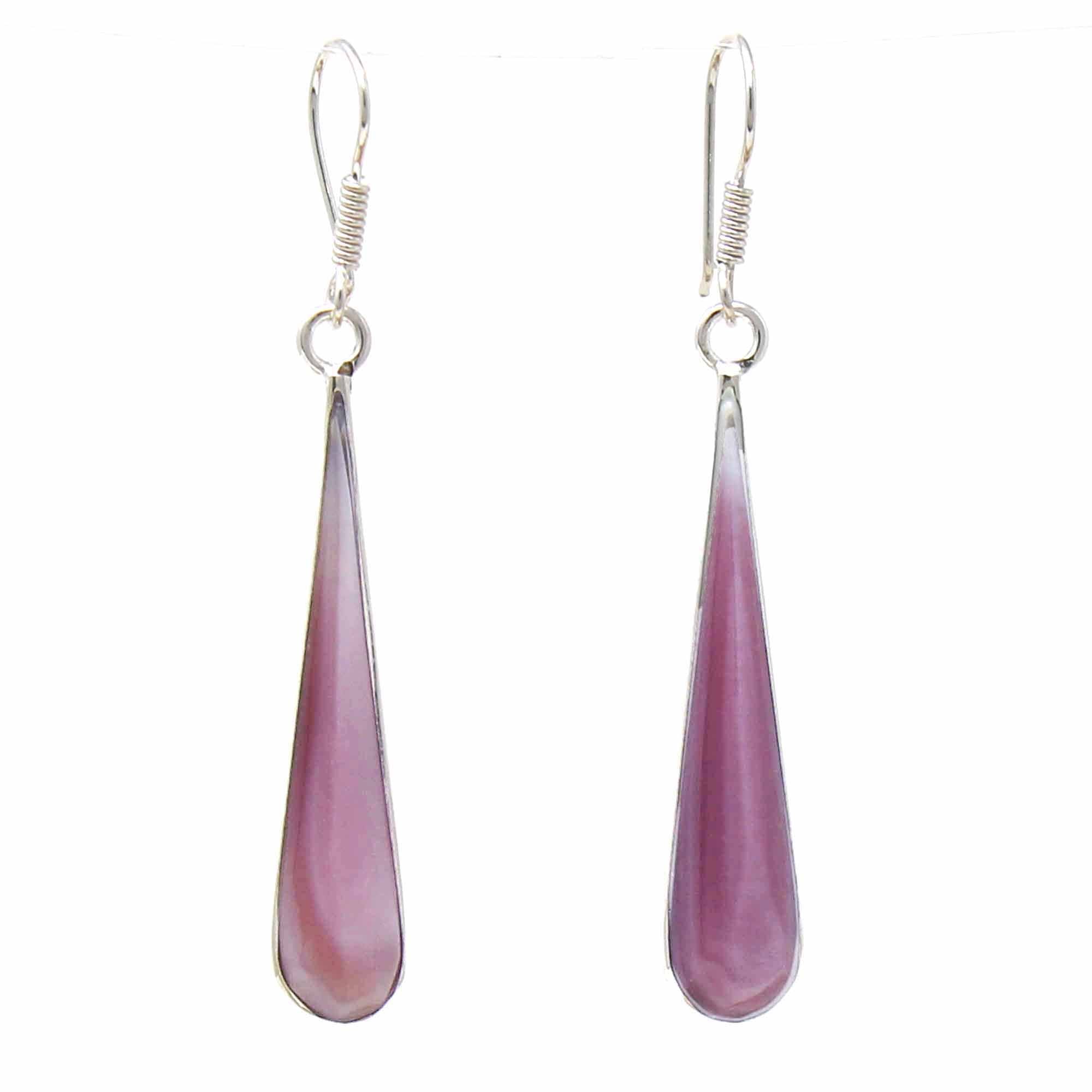 Pink Clam Shell Elongated Teardrop Earrings - Best Today's Gifts