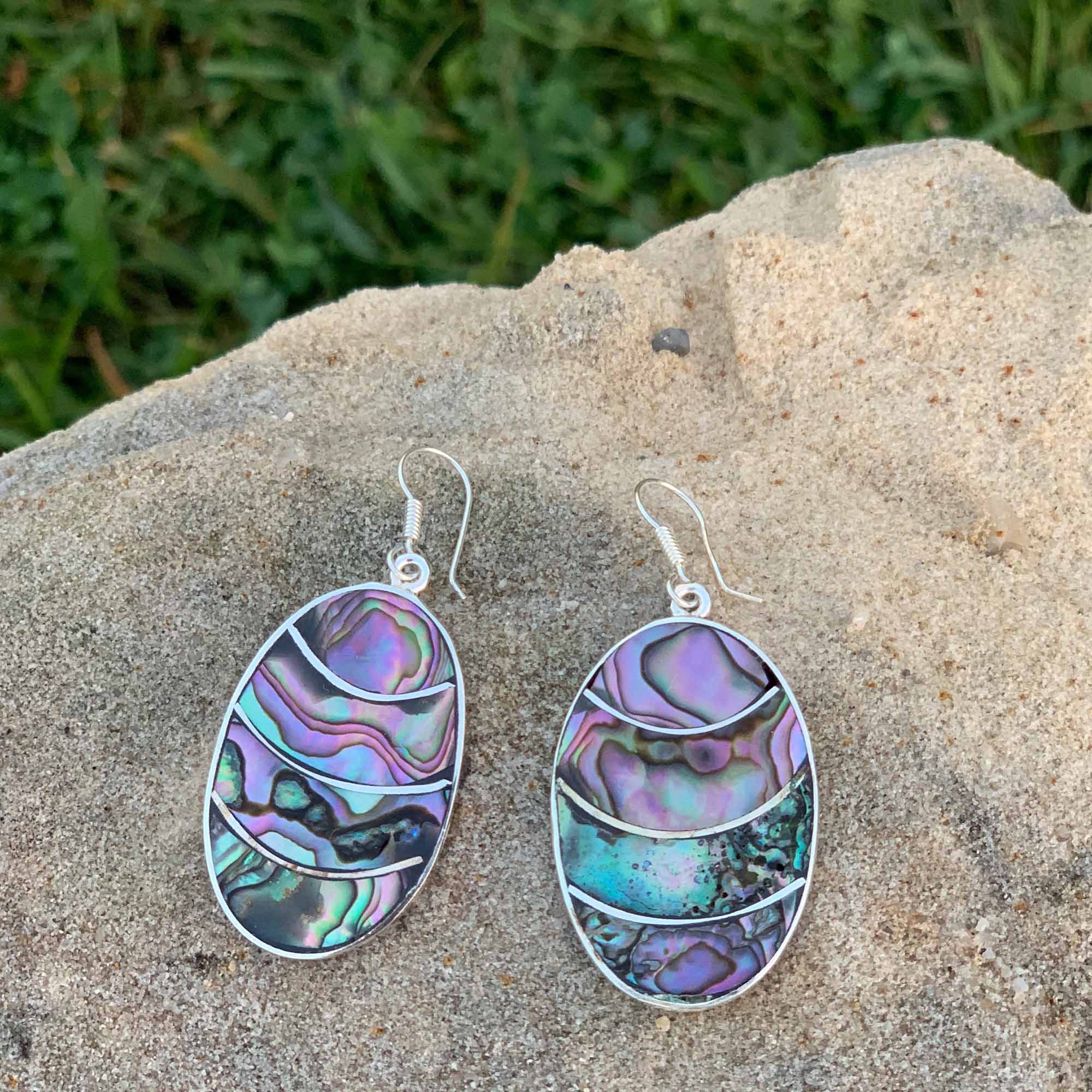 Banded Abalone Oval Earrings - Best Today's Gifts