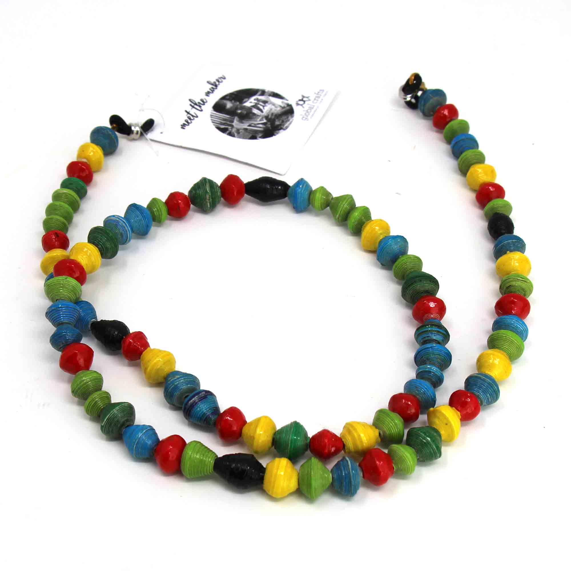 Face Mask/Eyeglass Paper Bead Chain, Colorful Round Beads - Best Today's Gifts