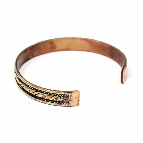 Copper and Brass Cuff Bracelet: Healing Twist - DZI (J) - Best Today's Gifts