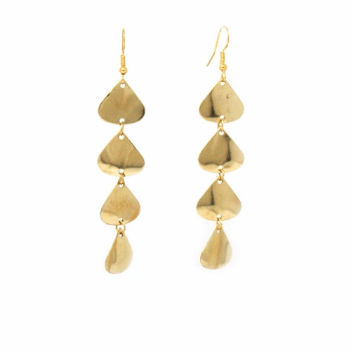 Geometric Tiered Brass Drop Earrings - Best Today's Gifts