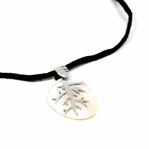 Pendant, Silver Branches on Mother of Pearl - Best Today's Gifts