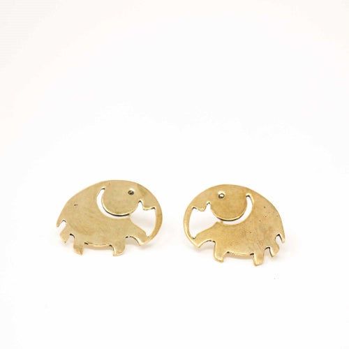 Elephant Brass Stud Earrings - Best Today's Gifts