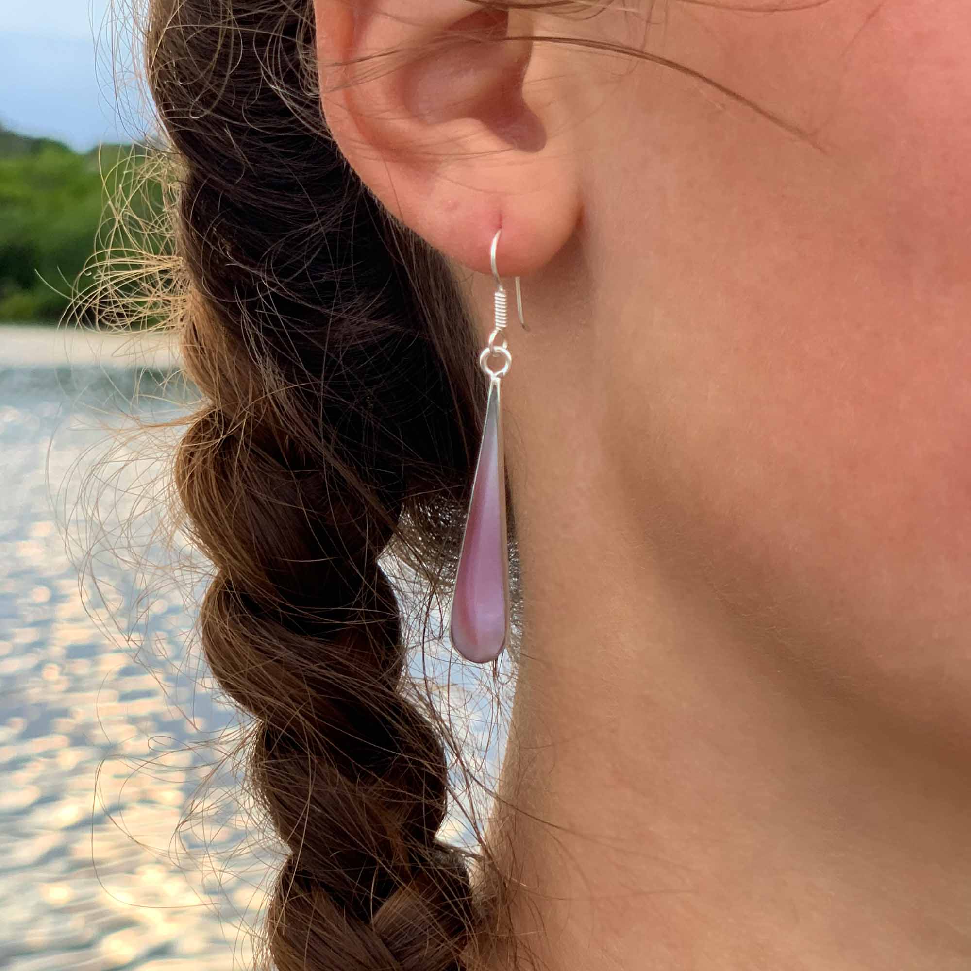 Pink Clam Shell Elongated Teardrop Earrings - Best Today's Gifts