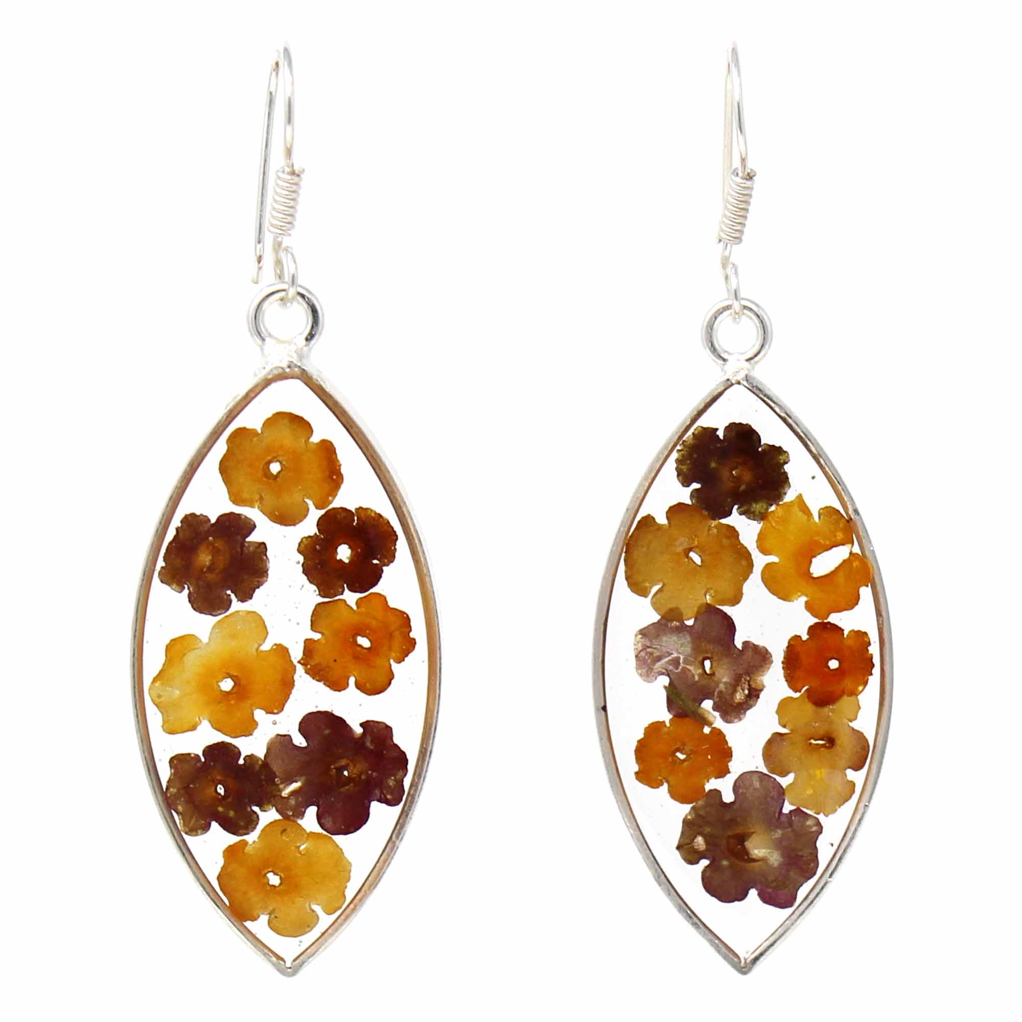 Flowers in Resin Ellipse Earrings - Best Today's Gifts