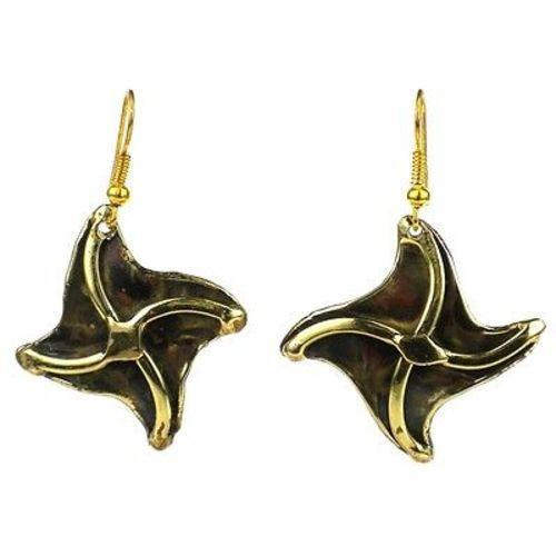 Brass Pinwheel Earrings - Brass Images (E) - Best Today's Gifts