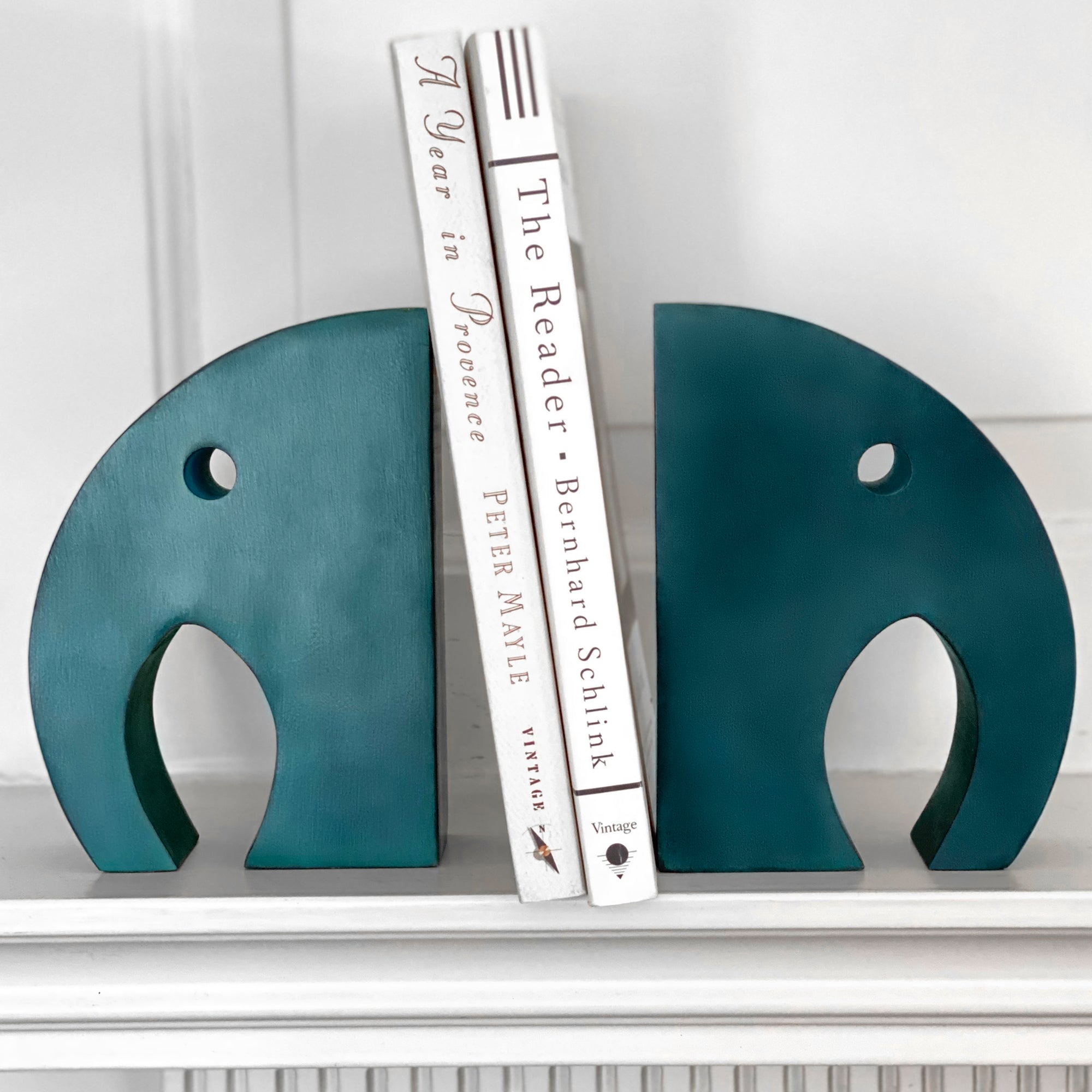 Teal Elephant Book Ends, Carved Gorara Soapstone - Best Today's Gifts