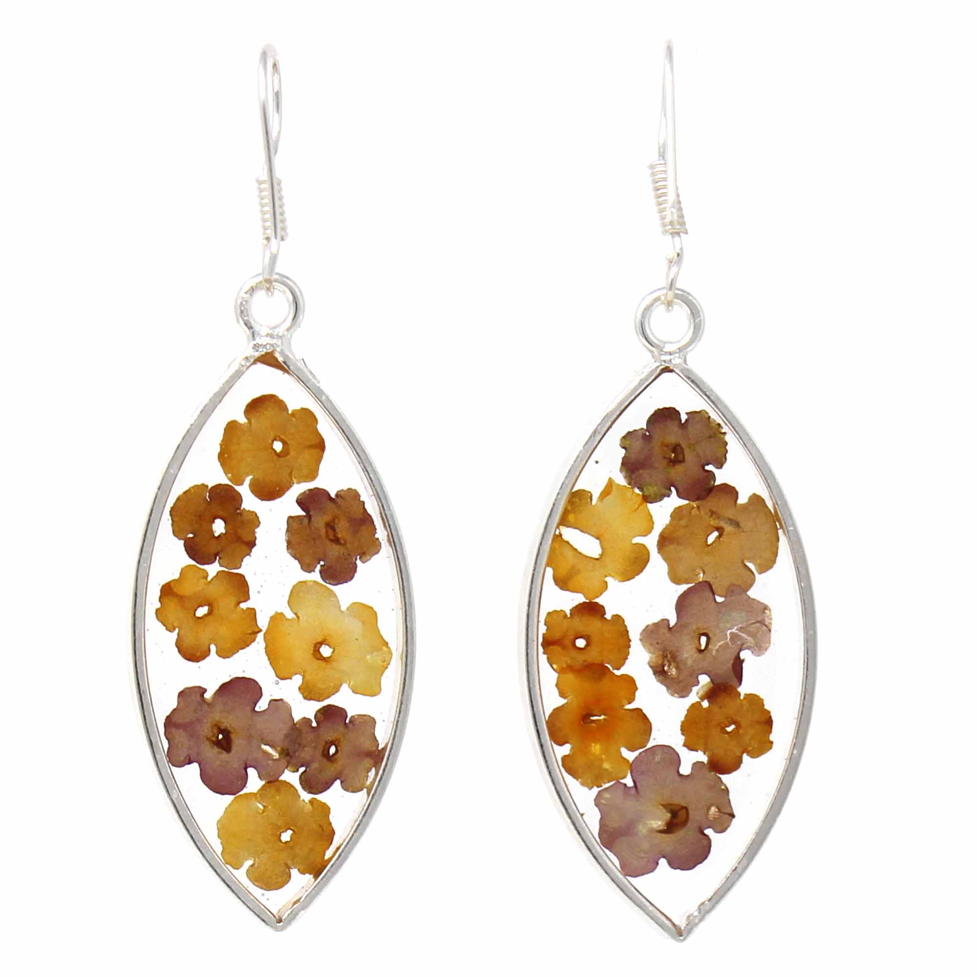 Flowers in Resin Ellipse Earrings - Best Today's Gifts