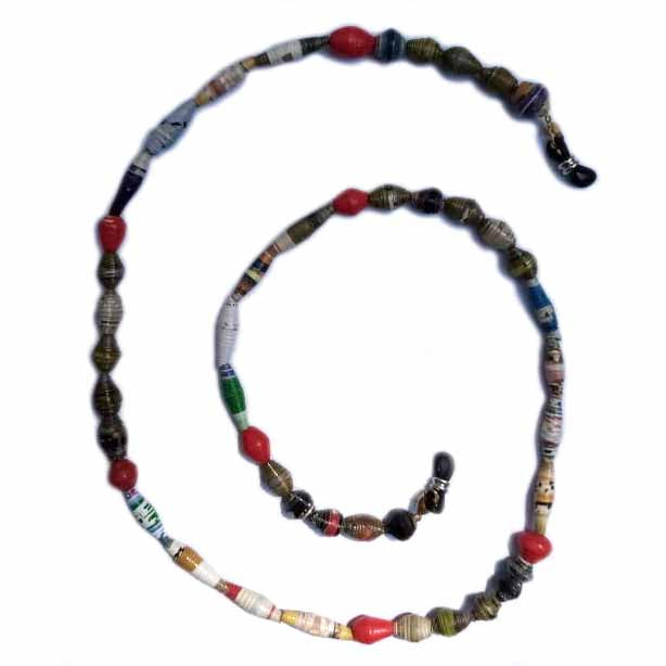 Face Mask/Eyeglass Paper Bead Chain, Black and Red - Best Today's Gifts