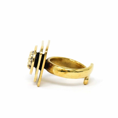 Floral Abstract Adjustable Brass Ring - Best Today's Gifts