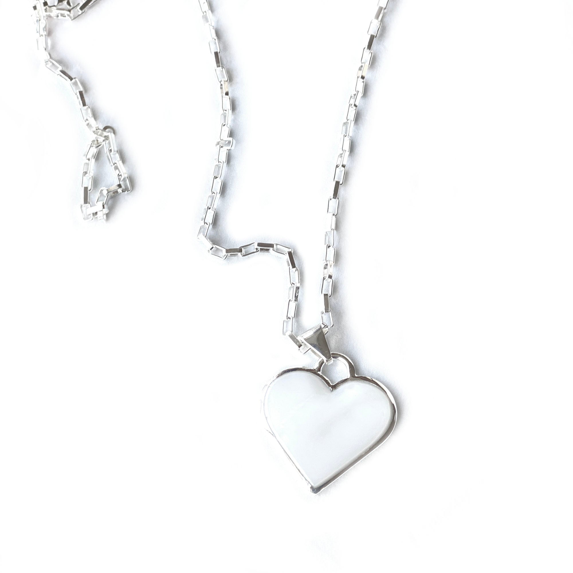 Corazon Blanco White Heart Pendant with Chain - Best Today's Gifts