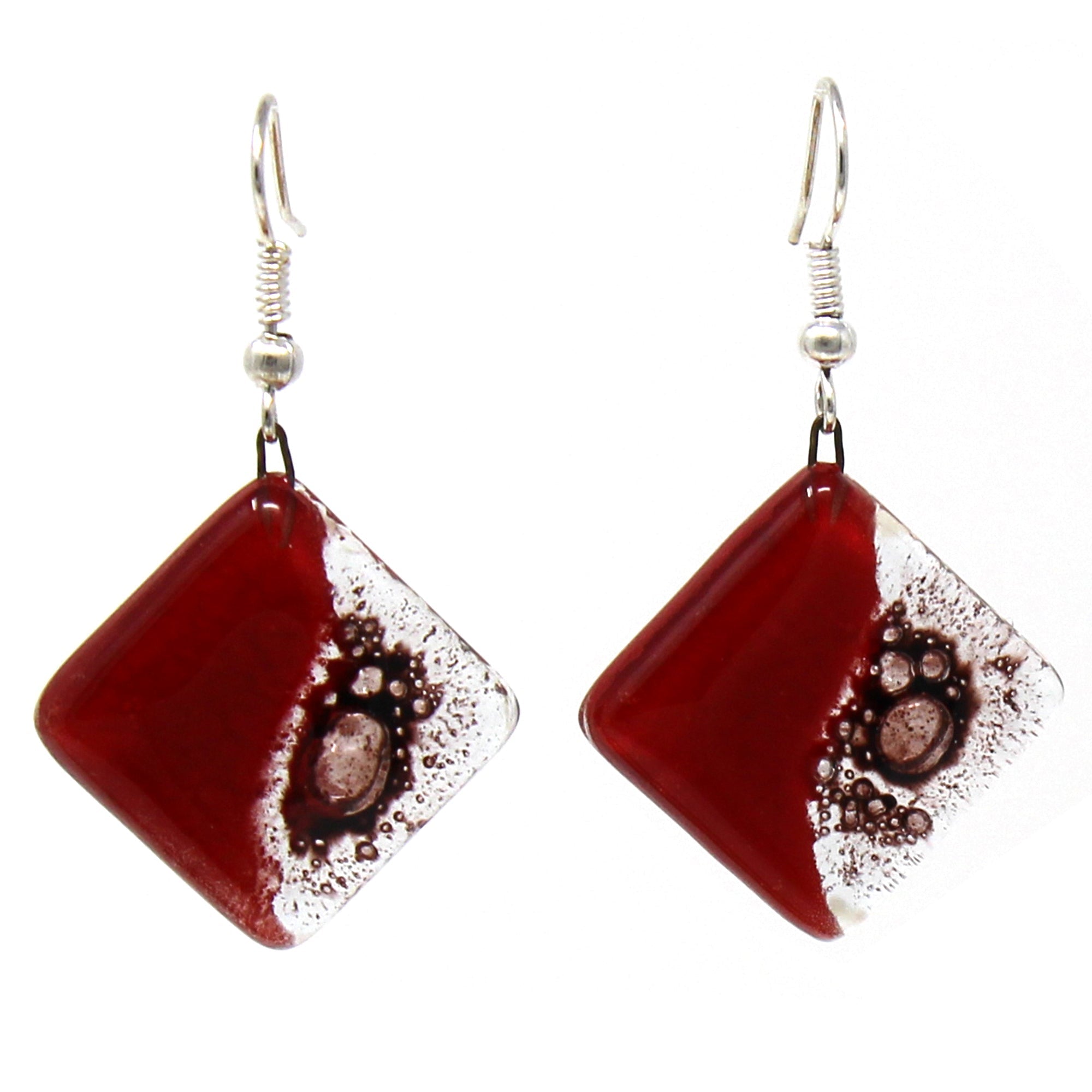 Rhombus Glass Earrings, Posh Plum - Tili Glass - Best Today's Gifts