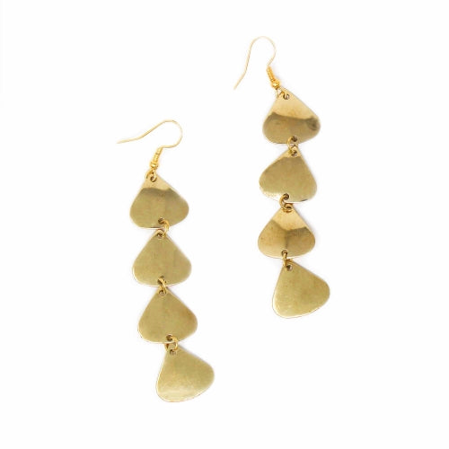 Geometric Tiered Brass Drop Earrings - Best Today's Gifts