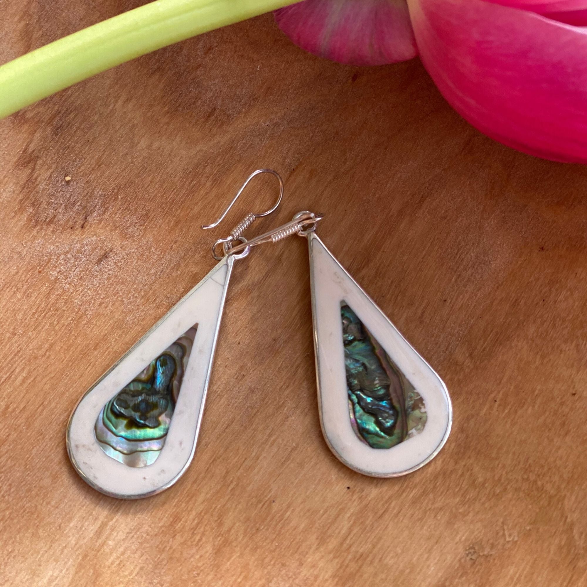 Teardrop Abalone and Mother of Pearl Drop Earrings - Best Today's Gifts