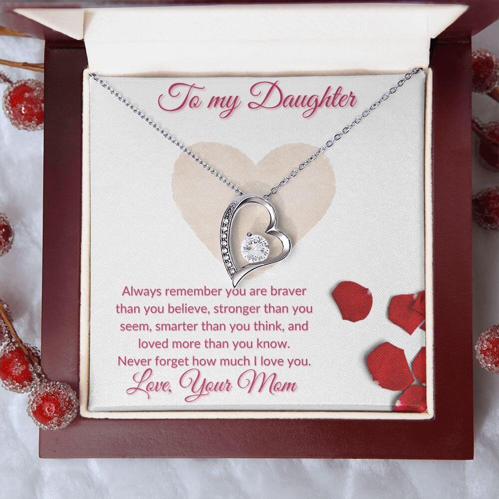 Daughter Forever Love Necklace From Mom, Daughter Anniversary Gift, Sentimental Gift for Daughter, Birthday Gift for Daughter - Best Today's Gifts