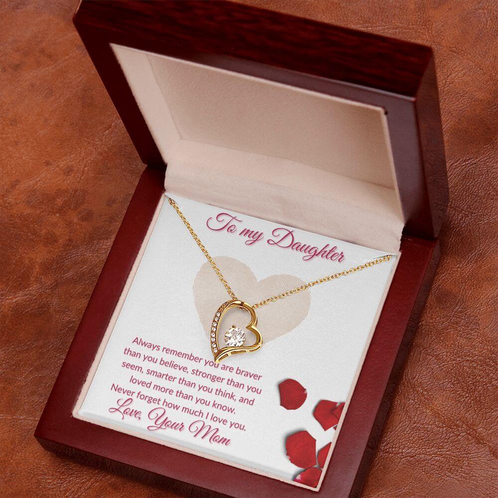 Daughter Forever Love Necklace From Mom, Daughter Anniversary Gift, Sentimental Gift for Daughter, Birthday Gift for Daughter - Best Today's Gifts