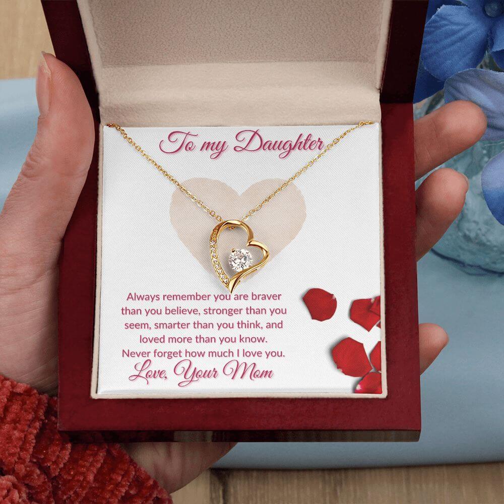 Daughter Forever Love Necklace From Mom, Daughter Anniversary Gift, Sentimental Gift for Daughter, Birthday Gift for Daughter - Best Today's Gifts