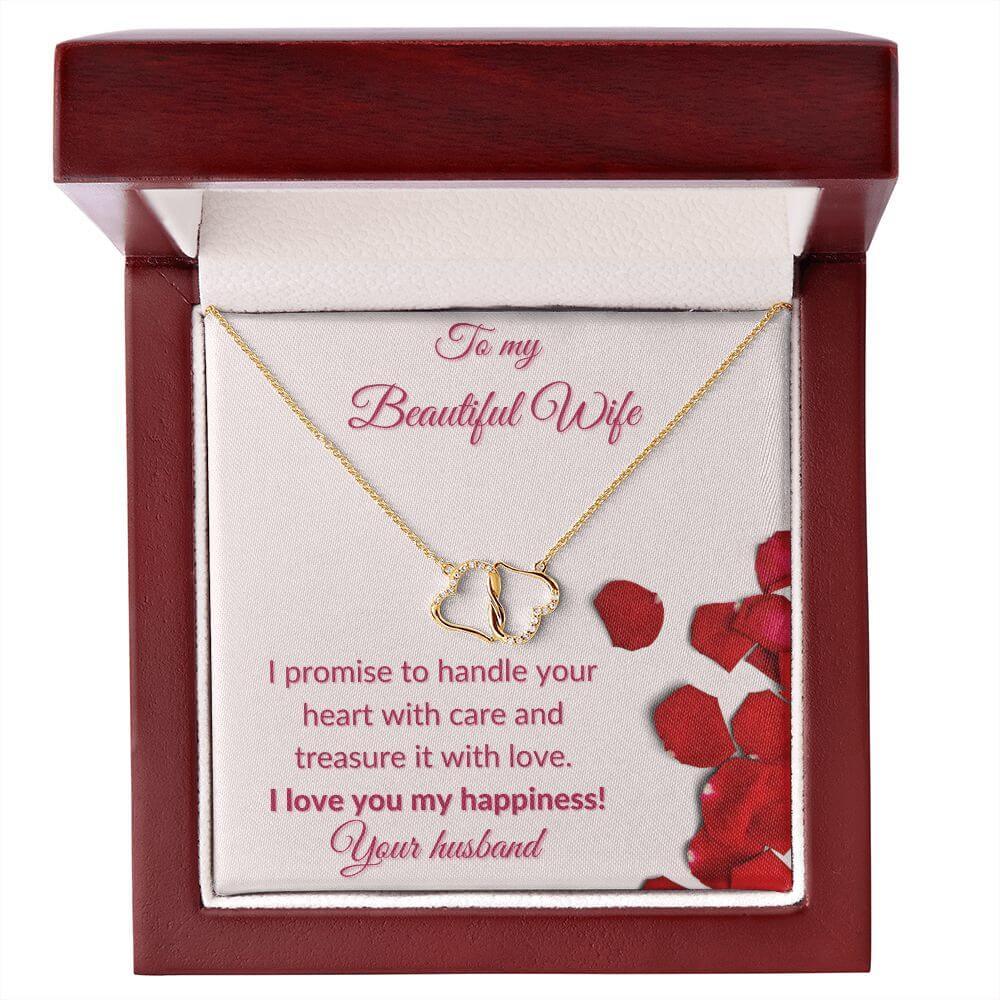 To My Wife Everlasting Love Necklace, Wife Gift From Husband, Anniversary Gift for Wife, Sentimental Gift for Wife, Birthday Gift for Wife - Best Today's Gifts