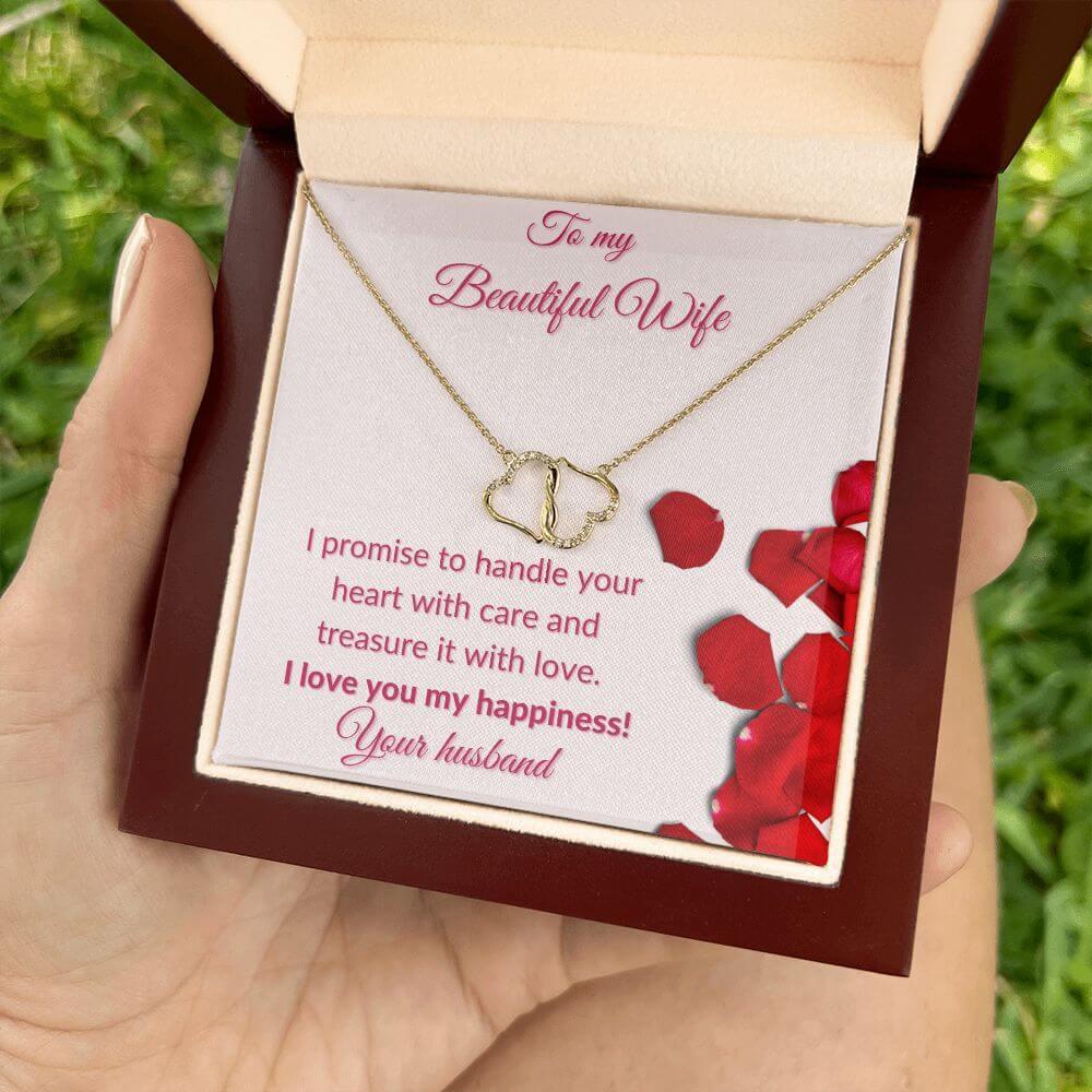 To My Wife Everlasting Love Necklace, Wife Gift From Husband, Anniversary Gift for Wife, Sentimental Gift for Wife, Birthday Gift for Wife - Best Today's Gifts