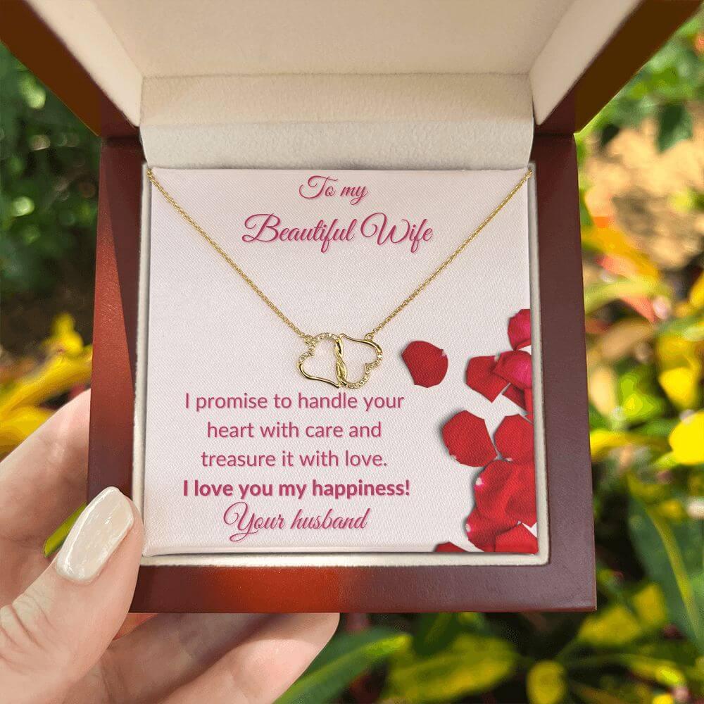 To My Wife Necklace With Message Card, Wife Gift From Husband, Anniversary  Gift for Wife, Sentimental Gift for Wife, Birthday Gift for Wife 