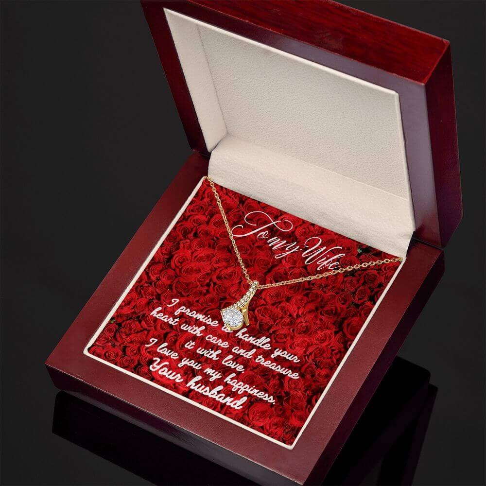 To My Wife Alluring Beauty Necklace , Wife Gift From Husband, Anniversary Gift for Wife, Sentimental Gift for Wife, Birthday Gift for Wife - Best Today's Gifts