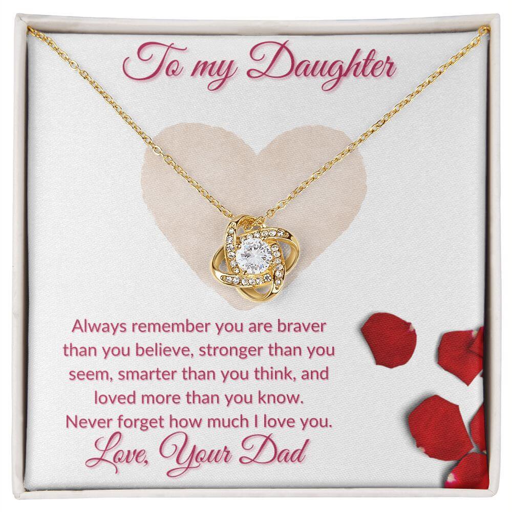 Daughter Love Knot Necklace From Dad, Daughter Anniversary Gift, Sentimental Gift for My Daughter, Birthday Gift for My Daughter - Best Today's Gifts
