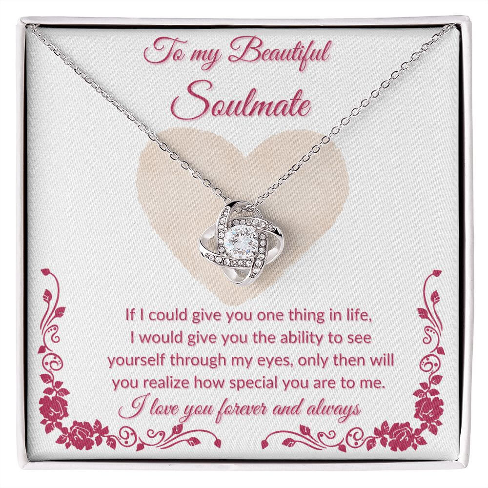 To My Soulmate Love Knot Necklace, Necklace For Her, Soulmate Necklace Gift For Her, Soulmate Gift, Soulmate Jewelry, Jewelry Gift Her - Best Today's Gifts