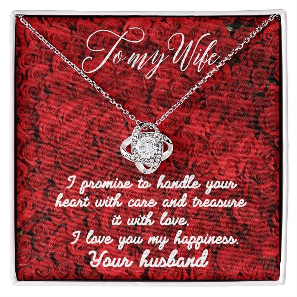 To My Wife Love Knot Necklace, Wife Gift From Husband, Anniversary Gift for Wife, Sentimental Gift for Wife, Birthday Gift for Wife - Best Today's Gifts