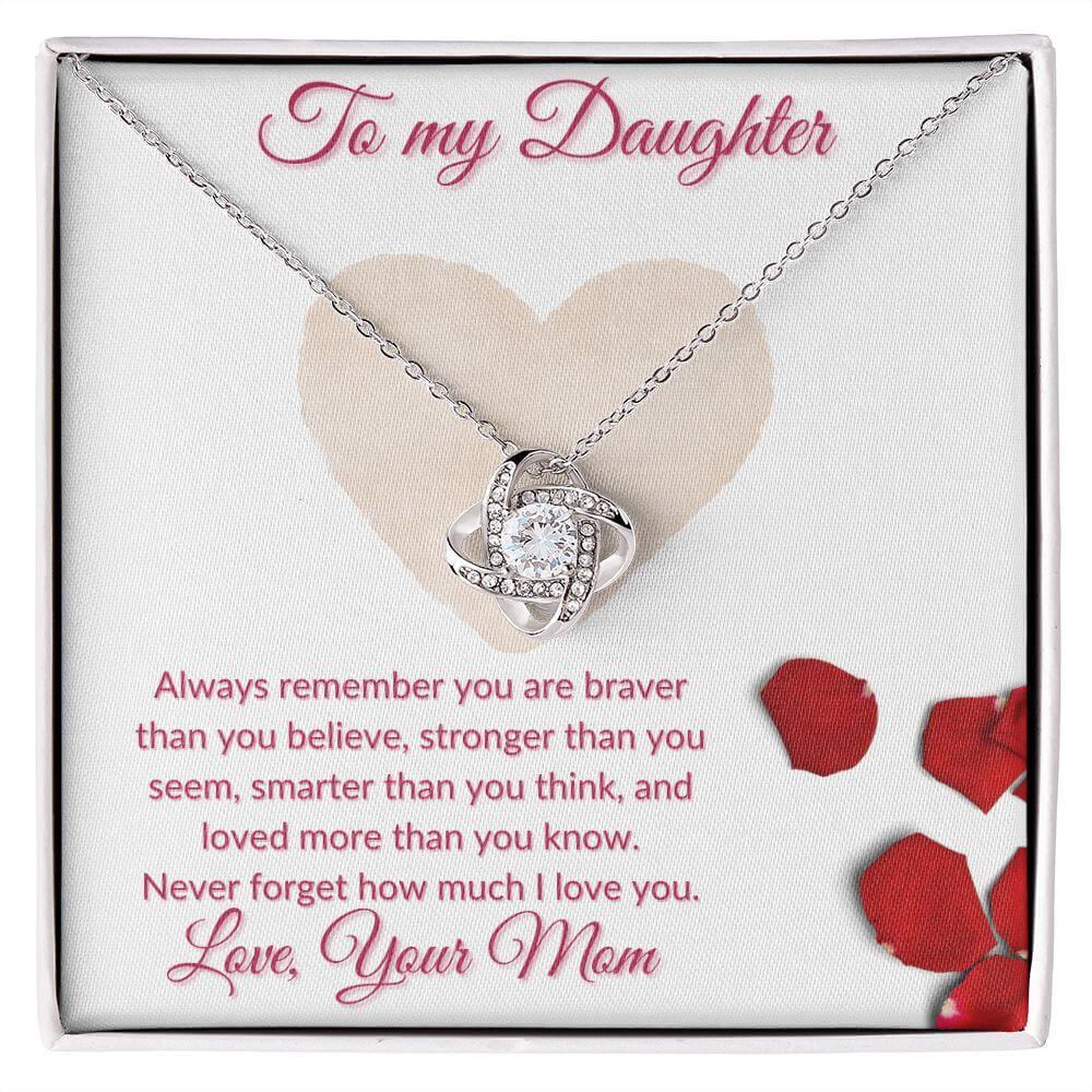 Daughter Love Knot Necklace From Mom, Daughter Anniversary Gift, Sentimental Gift for My Daughter, Birthday Gift for My Daughter - Best Today's Gifts
