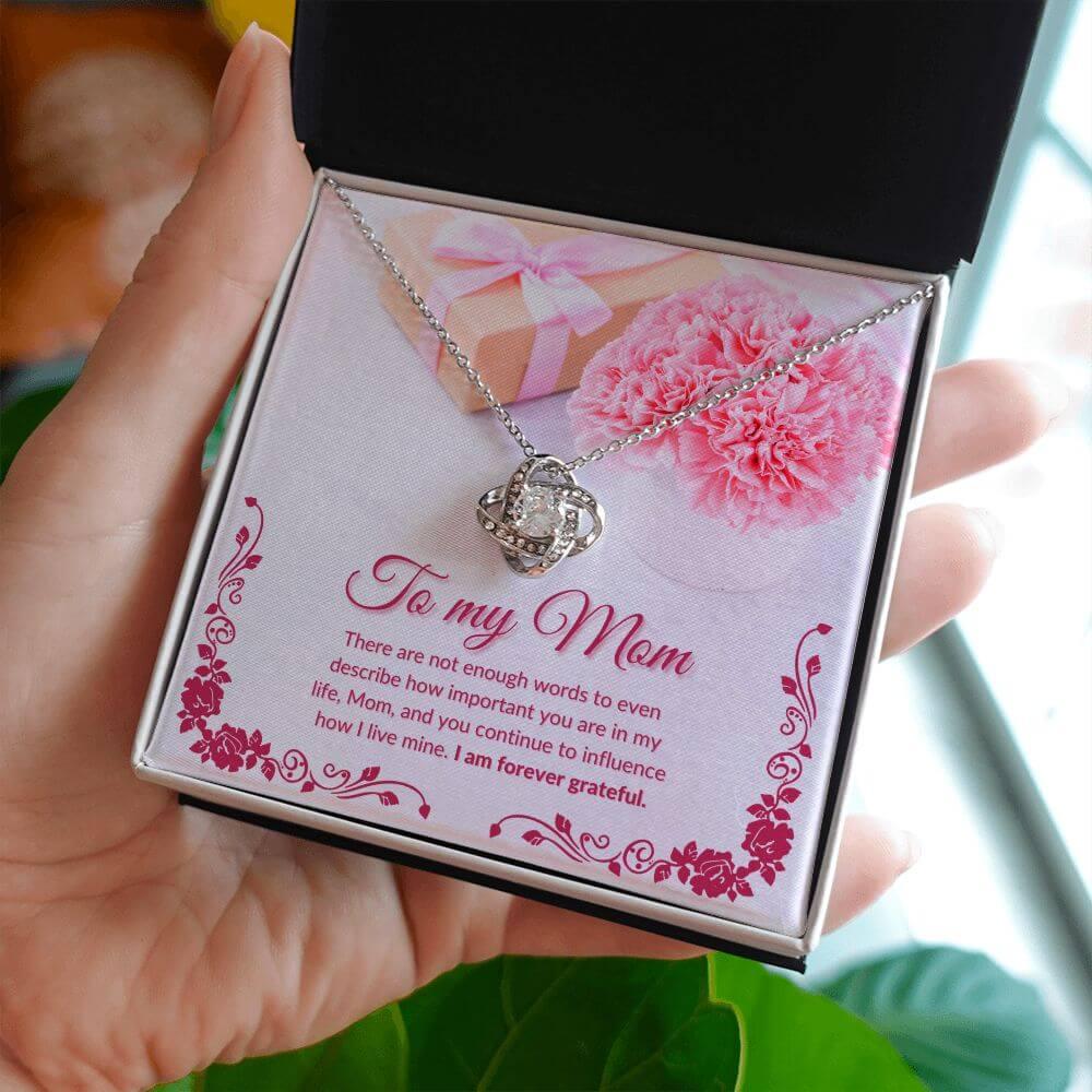 To My Mom Love Knot Necklace, Love Knot Necklace From Daughter, Love Knot Necklace From Son, Housewarming Gift For My Mom - Best Today's Gifts