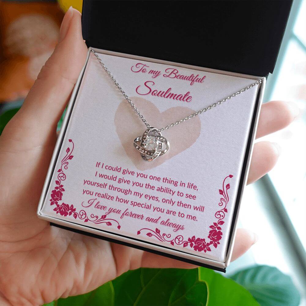 To My Soulmate Love Knot Necklace, Necklace For Her, Soulmate Necklace Gift For Her, Soulmate Gift, Soulmate Jewelry, Jewelry Gift Her - Best Today's Gifts