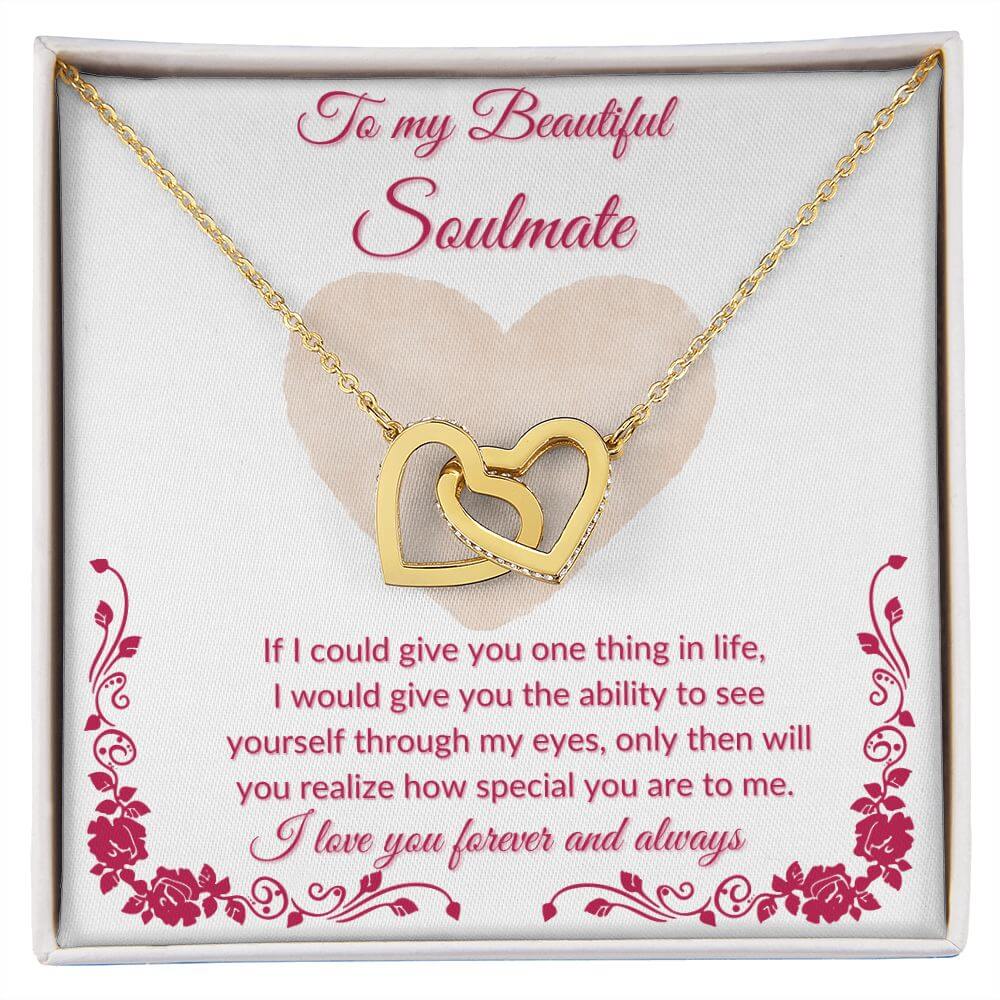 To My Soulmate Interlocking Hearts Necklace, Soulmate Necklace Gift For Her, Soulmate Gift, Soulmate Jewelry For Her, Jewelry Gift Her - Best Today's Gifts
