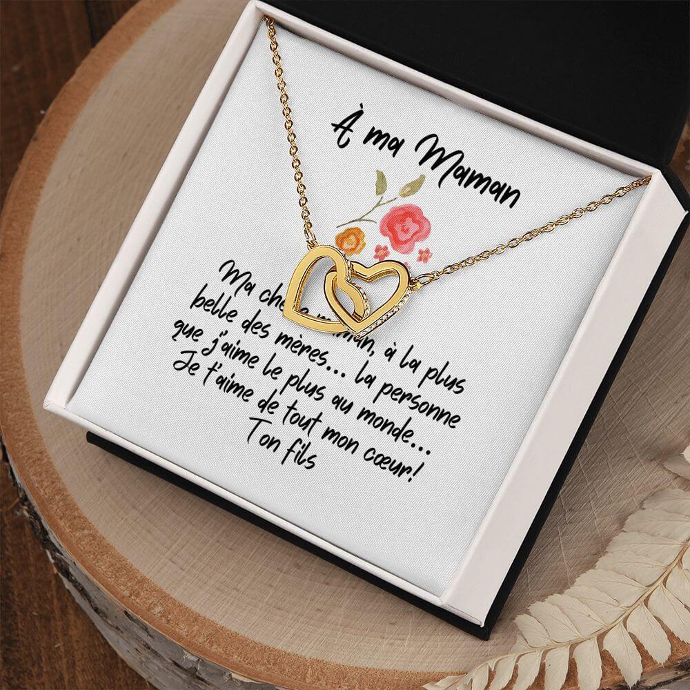 À ma Maman, Interlocking Hearts Necklace, de la part de ton fils - Best Today's Gifts